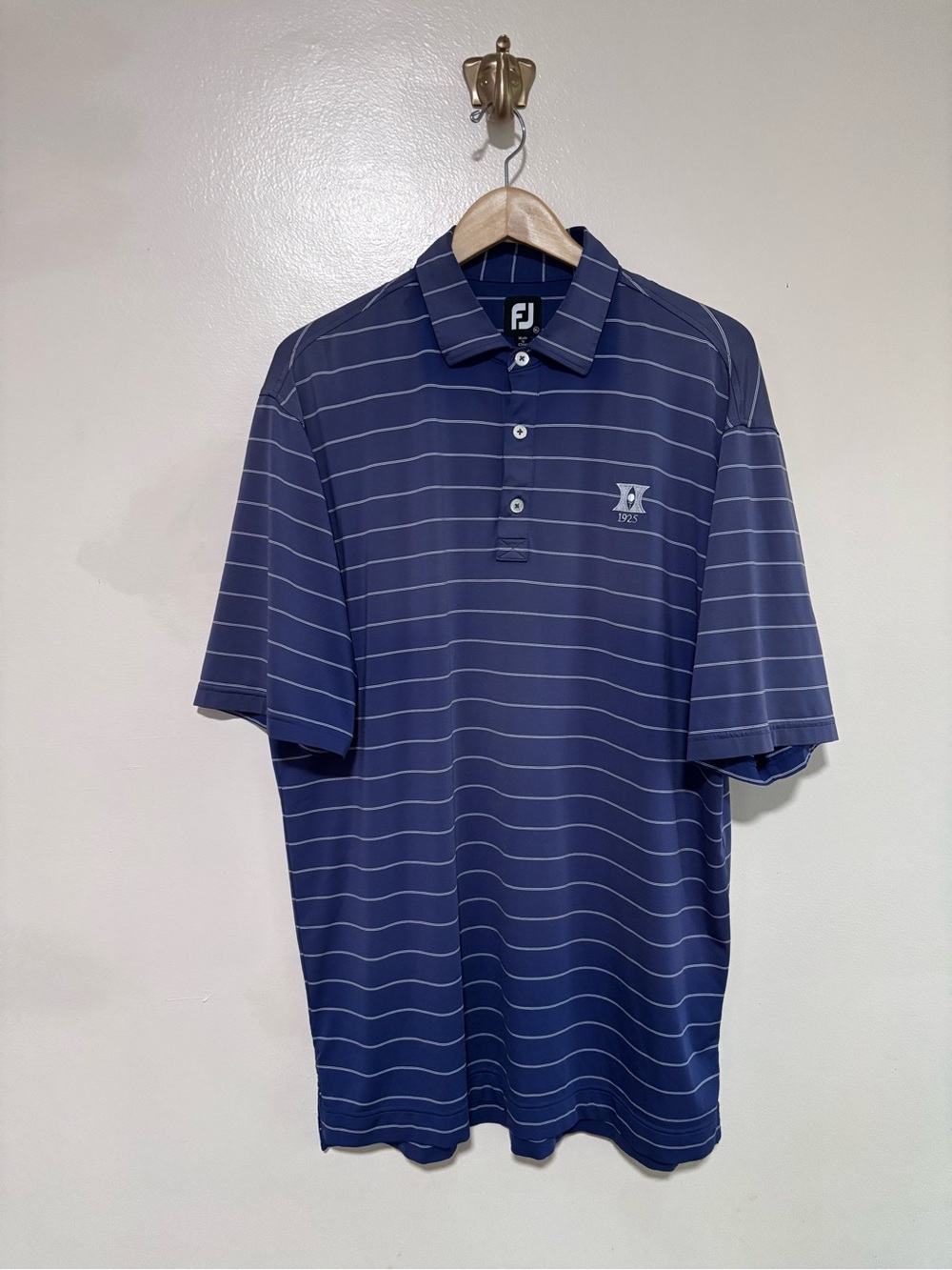 FootJoy Navy and White Striped Golf Polo